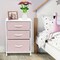 Sorbus Nightstand with 3 Drawers - Furniture Storage for Bedroom, Closet, Office Organization - Steel Frame, Wood Top, Pastel Fabric Bin
